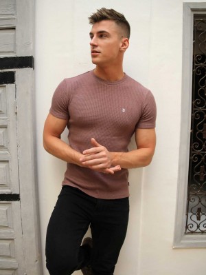 Blakely Agadir Textured T-Shirt Bordeaux | EJLFC-1869