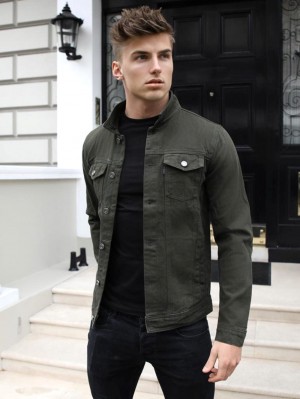 Blakely Alberta Denim Jacket Khaki Groen | DQGHT-1849