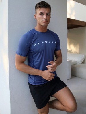 Blakely Alert Gym T-Shirt Blauw | JVNGL-3478