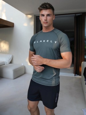 Blakely Alert Gym T-Shirt Khaki Groen | JADXO-2356