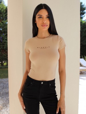 Blakely Alicia Bodysuit Tan | PQHOT-3792
