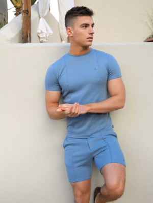 Blakely Amezri Seamline T-Shirt Blauw | VREMH-5019