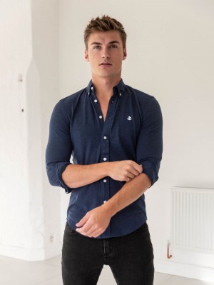 Blakely Arlo Soft Stretch Shirt Donkerblauw | SHUPB-4708