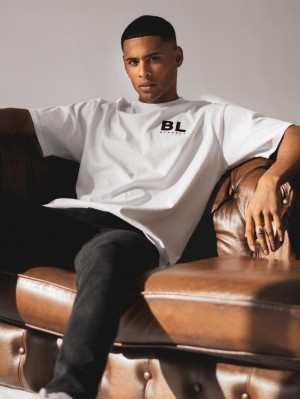 Blakely BLK Blackout Oversized T-Shirt Wit | PFDHQ-7609