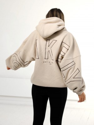 Blakely Borg Isabel Oversized Hoodie Tan | IWDCH-3846