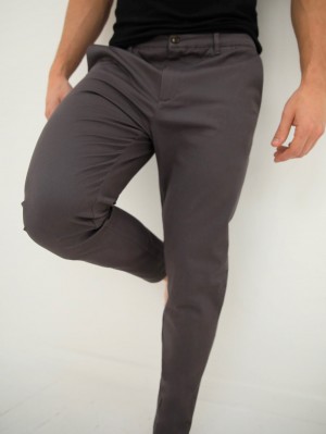 Blakely Cavill Slim Fit Tailored Chinos Charcoal | IQCWB-6937