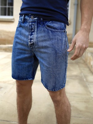 Blakely Denim Shorts Donkerblauw | QPTMI-0956