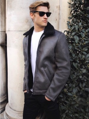 Blakely Dumont Aviator Jacket Grijs | OYUAP-4637