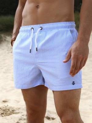 Blakely Gestreept Swim Shorts Lichtblauw | QGZSK-1452