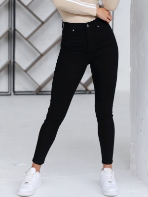 Blakely High Waisted Mager Jeans Zwart | QFIOZ-5310