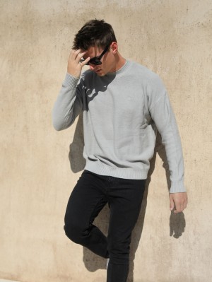 Blakely Huxley Knit Jumper Pale Concrete | JCVDP-1258