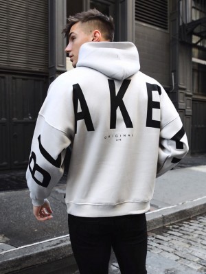 Blakely Idris Oversized Hoodie Stone | FGUBZ-7631
