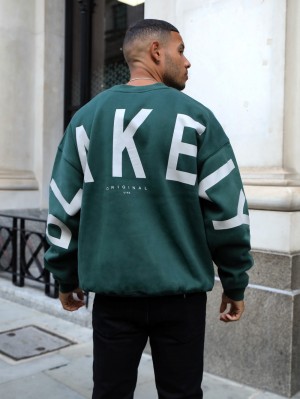 Blakely Idris Oversized Jumper Donkergroen | HIUPL-1706
