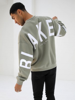 Blakely Idris Oversized Jumper Olijfgroen | OTGUK-2403