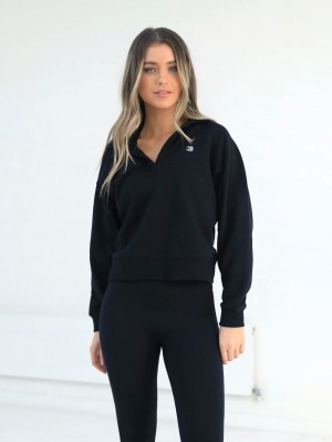 Blakely Initial V-Neck Jumper Zwart | IAGEP-4287
