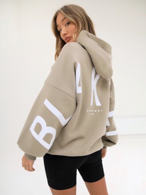 Blakely Isabel Oversized Hoodie Beige | OPGRI-8467