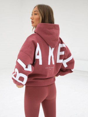 Blakely Isabel Oversized Hoodie Berry | GJEUC-3501