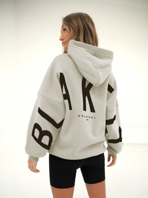 Blakely Isabel Oversized Hoodie Bone | TWNFC-8974