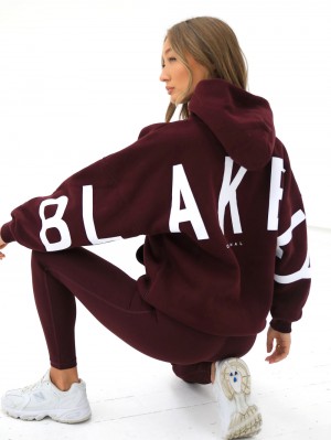Blakely Isabel Oversized Hoodie Bordeaux | OTNJP-1850