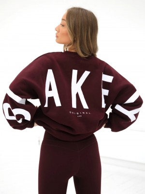 Blakely Isabel Oversized Jumper Bordeaux | YZTED-7315