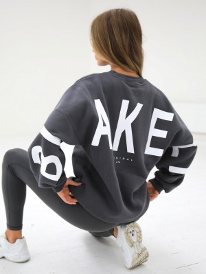 Blakely Isabel Oversized Jumper Charcoal | JAVQO-1982