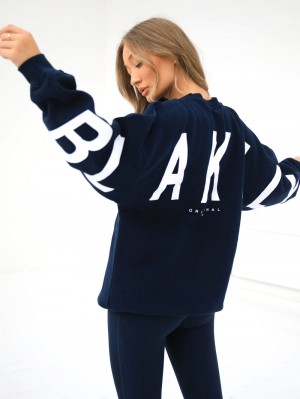 Blakely Isabel Oversized Jumper Donkerblauw Blauw | RAYKG-7023