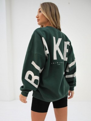 Blakely Isabel Oversized Jumper Donkergroen | GVXQT-5683
