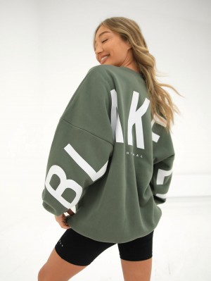 Blakely Isabel Oversized Jumper Khaki Groen | VHQKP-2861