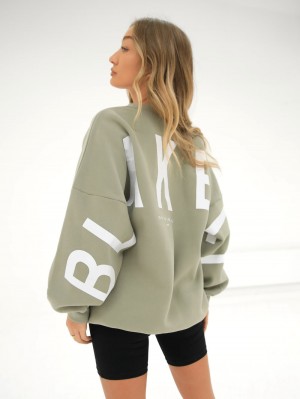 Blakely Isabel Oversized Jumper Olijfgroen | JLEAO-4678
