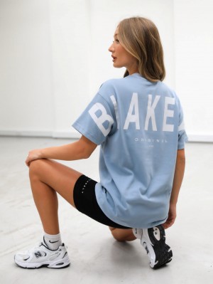 Blakely Isabel Oversized T-Shirt Blauw | SBKDA-4160