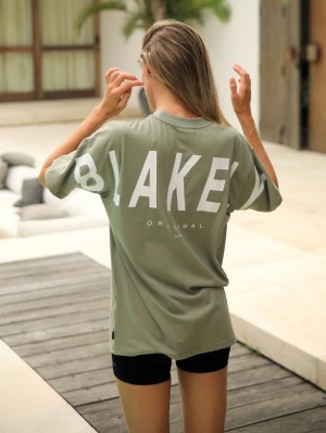 Blakely Isabel Oversized T-Shirt Olijfgroen | LWKMG-0837
