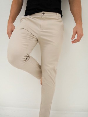 Blakely Kingsley Slim Fit Tailored Chinos Beige | ZNQHC-5270