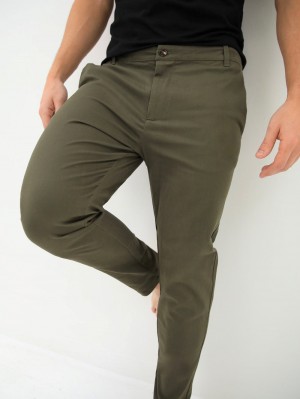 Blakely Kingsley Slim Fit Tailored Chinos Khaki | YKQID-4310