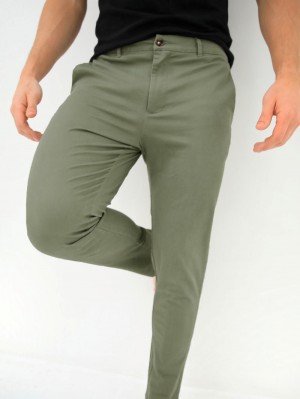 Blakely Kingsley Slim Fit Tailored Chinos Groen | MHXVC-7431