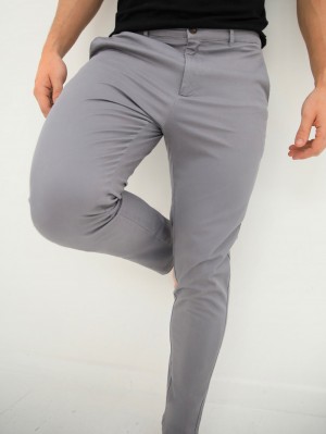 Blakely Kingsley Slim Fit Tailored Chinos Grijs | BDQER-9205