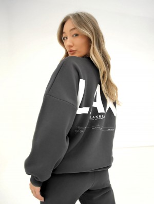 Blakely LAX Isabel Oversized Jumper Charcoal | QIOVR-5832