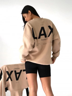 Blakely LAX Isabel Oversized Jumper Tan | TEVSO-8745