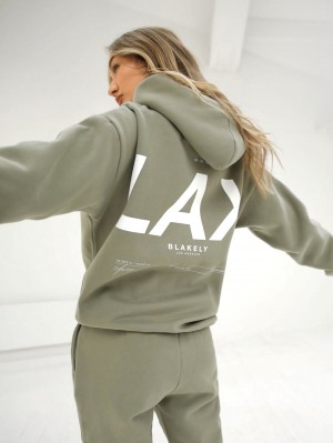 Blakely LAX Women's Oversized Hoodie Olijfgroen | UEBTG-8406
