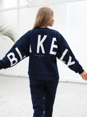 Blakely Life & Stijl Isabel Oversized Jumper Donkerblauw Blauw | MRHTD-3271