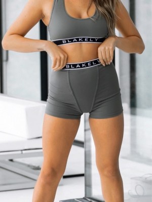 Blakely Lola Boyfriend Shorts Charcoal | CNYJZ-1028