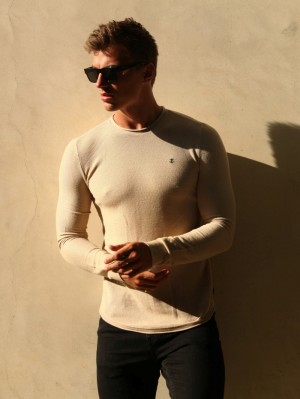 Blakely Mason Knit Jumper Beige | WOUKS-0284