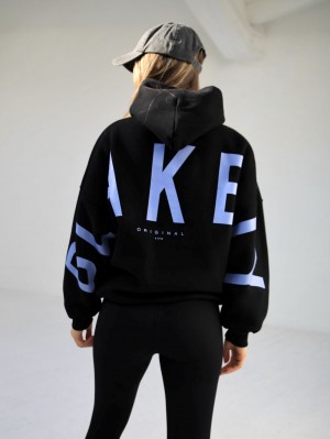 Blakely Members Isabel Oversized Hoodie Zwart Blauw | IKHAG-8153