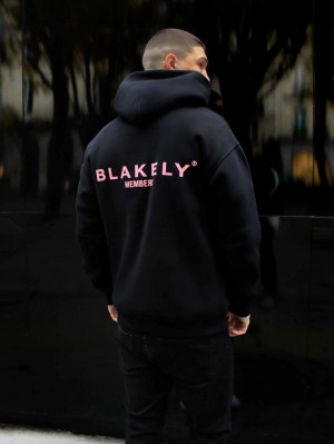 Blakely Members Relaxed Hoodie Zwart Roze | LQYST-3284