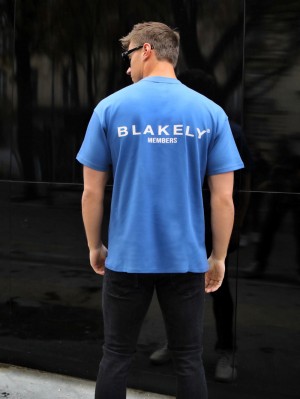 Blakely Members Relaxed T-Shirt Blauw | KLSZV-7189