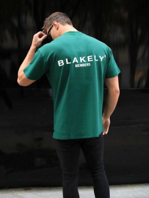 Blakely Members Relaxed T-Shirt Diepgroen | USKYC-9431