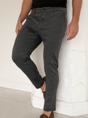 Blakely Midar Check Chinos Donkergrijs | UMAGX-6283