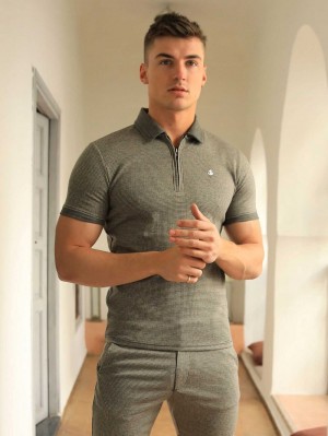 Blakely Midar Check Polo Shirt Goud | GDMRQ-8729