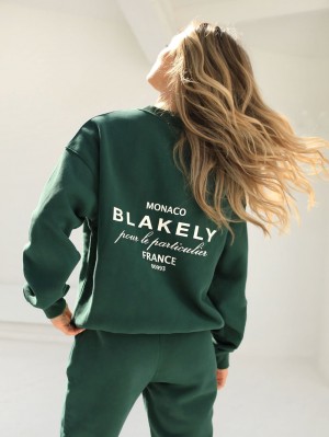 Blakely Monaco Women's Jumper Donkergroen | JSDQZ-9041