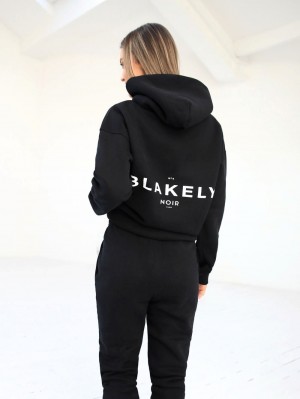 Blakely Noir II Women's Relaxed Hoodie Zwart | PJMKW-1073