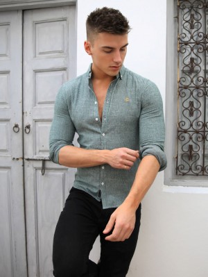 Blakely Odessa Pinstripe Shirt Groen | URZVF-7810